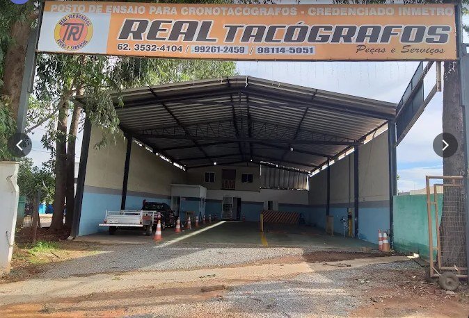 Fachada da Real Tacógrafos, em Senador Canedo - GO